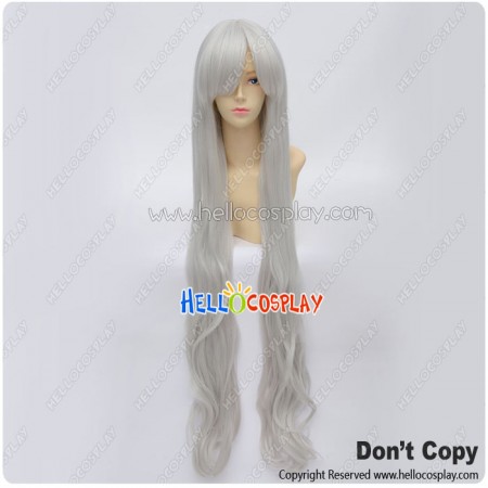 Wig 100cm Cosplay Long Curly Universal Silver White