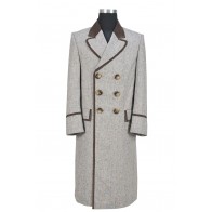 Doctor 4th Fourth Dr Tom Baker Cosplay Costume Wenge Brown Trench Coat