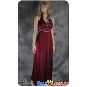 Party Cosplay Red Satin Ball Gown Formal Dress Costume