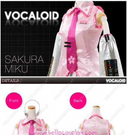 Vocaloid 2 Cosplay Sakura Miku Costume New