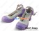 Purple Back Bow White Ruffle Strap Chunky Princess Lolita Shoes