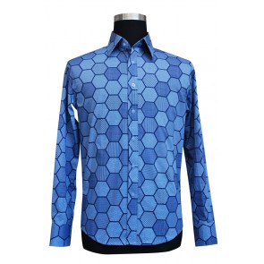 Blue Cotton Tailor-Made Shirt : S