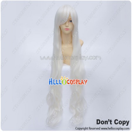 Wig 100cm Cosplay Long Curly Pure White Universal