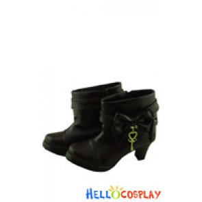 Brown Metal Chain Decoration Chunky Punk Lolita Short Boots