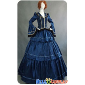 Victorian Lolita Civil War Evening Gothic Lolita Dress Royal Blue