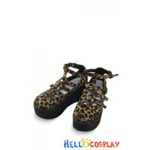 Leopard Centipede Buckles Platform Punk Lolita Shoes
