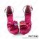 Princess Lolita Shoes Matt Rose Red Ankle Strap Bow Wedge Heel Sandals