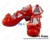 Mirror Red Ruffle Bow Straps Chunky Princess Lolita Shoes