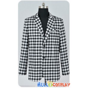 Fallout New Vegas Cosplay Benny Black White Plaid Jacket Costume