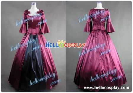 Colonial Lolita Ball Gown Prom Red Wedding Dress