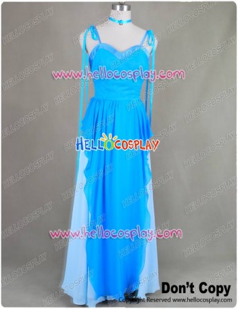 Sailor Moon Sailor Mercury Cosplay Blue Gown Dress