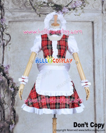 Lollipop Chainsaw Cosplay Cheerleader Juliet Starling Costume Maid Dress