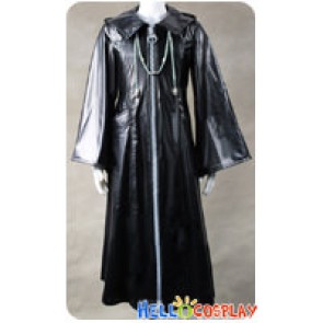 Kingdom Hearts Organization XIII 13 Cosplay Black Leather Coat Big Zipper Premade Standard Size