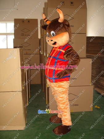 Cartoon Bull Mascot Costume