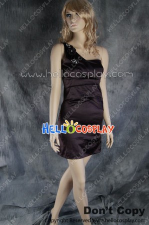 Party Cosplay Brown Princess Ball Gown Formal Shoulder Dress Costume