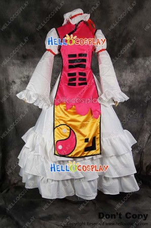 Touhou Project Cosplay Yukari Yakumo Pink Dress Costume