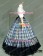 Victorian Gothic Ball Gown Reenactment Stage Punk Blue Tartan Lolita Dress Costume