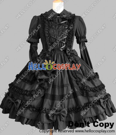 Gothic Lolita Punk Classic Black Francaise Dress