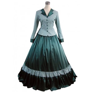 Civil War Victorian Tartan Ball Gown Dress Prom