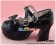 Black Bow Crossing Straps Chunky Princess Lolita Shoes