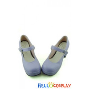 Matt Purple Instep Strap Chunky Punk Lolita Shoes