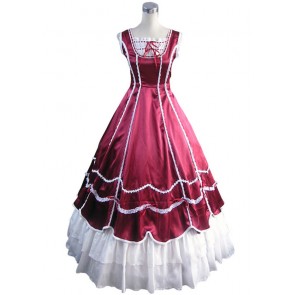 Civil War Gothic Southern Belle Ball Red Gown Dress