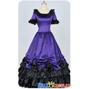 Civil War Southern Belle Ball Gown Violet Prom Lolita Dress