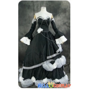 Vocaloid 2 Cosplay Kagamine Rin Black Formal Dress Cendrillon Costume