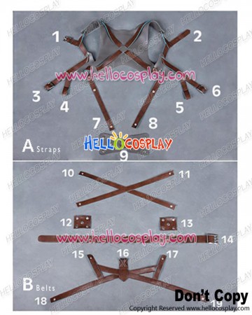 Attack On Titan Shingeki No Kyojin Cosplay Costume Artificial Leather Belts Straps