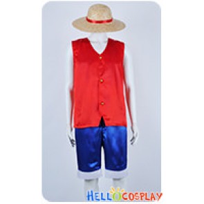 One Piece Cosplay Monkey D Luffy Red Satin Ver Costume