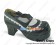 Black White Ruffle Satin Lace Up Chunky Sweet Lolita Shoes