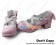 Princess Lolita Shoes Sweet Pink White Lace Crossing Straps Round Buckles