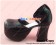 Matte Black Ruffle Ankle Strap Chunky Princess Lolita Shoes