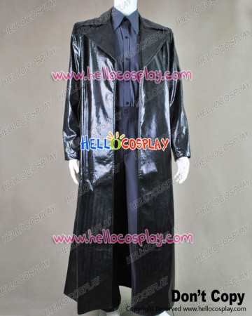 The Matrix Cosplay Neo Snake Grain Leather Coat Costume