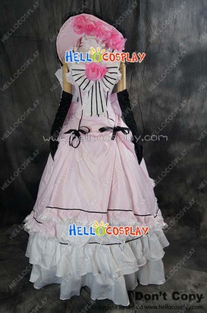 Black Butler Cosplay Ciel Phantomhive Pink Flower Dress Costume