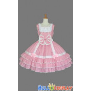 Sweet Lolita Gothic Punk Jumper Skirt Pink Dress