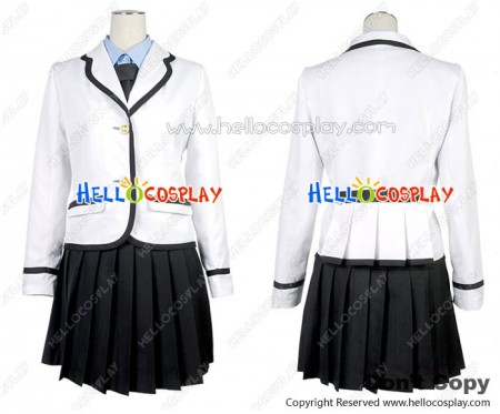 White Coat Girl School Uniform Cosplay Dress Costume