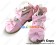 Matt Pink Ruffle Bows Straps Chunky Princess Lolita Shoes