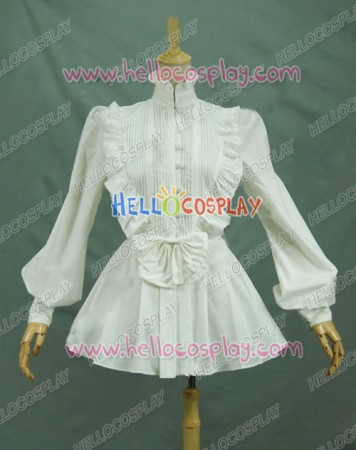 Victorian Lolita Reenactment Romantic Ruffle Blouse Gothic Lolita Dress White