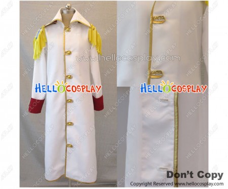 One Piece Cosplay Kizaru Borsalino Costume Admiral Sakazuki White Trench Coat