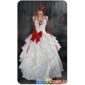Vocaloid 2 Cosplay Megurine Luka Gothic White Formal Dress Costume