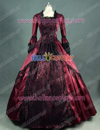 Victorian Lolita Marie Antoinette Lace Gothic Lolita Dress Burgundy