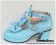 Blue Three Bows Ruffle Chunky Princess Lolita Shoes