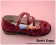 Wine Red Heart Shaped Bow Low Chunky Princess Lolita Shoes