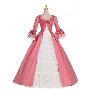Gothic Renaissance Victorian Steampunk Gown Reenactment Pink Lolita Dress Costume