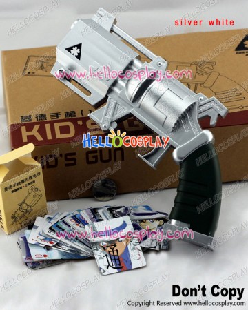 Meitantei Conan Case Closed Cosplay Kaito Kid Launch Poker Gun Silver White