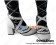 Princess Lolita Shoes White Ankle Crossing Straps Heart Shaped Buckle Chunky Sandals