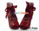 Wine Red Satin Lace Ruffle Chunky Princess Lolita Short Boots