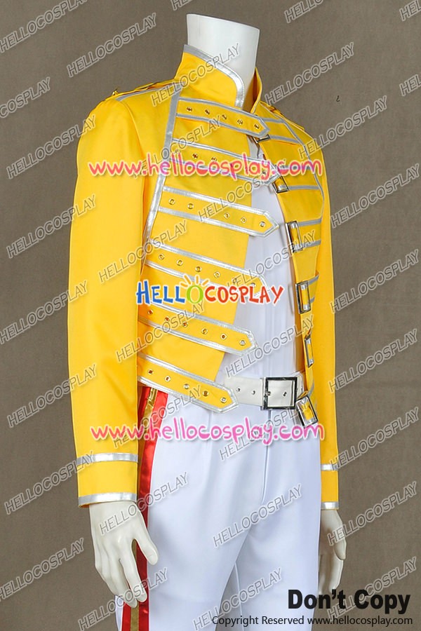 Details about Queen Band Cosplay Lead Vocals Freddie Mercury Costume Yellow Jacket Outwear Details about Queen Band Cosplay Lead Vocals Freddie Mercury Costume Yellow Jacket Outwear