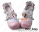 Princess Lolita Shoes Sweet Pink White Lace Crossing Straps Round Buckles